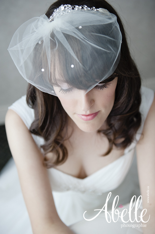 Bride getting ready in Montreal hotel