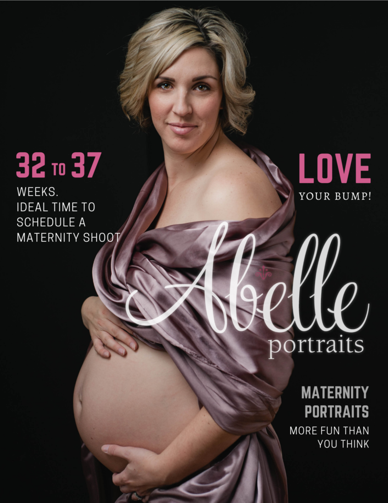 Maternity portrait from Abelle place in a magazine cover.