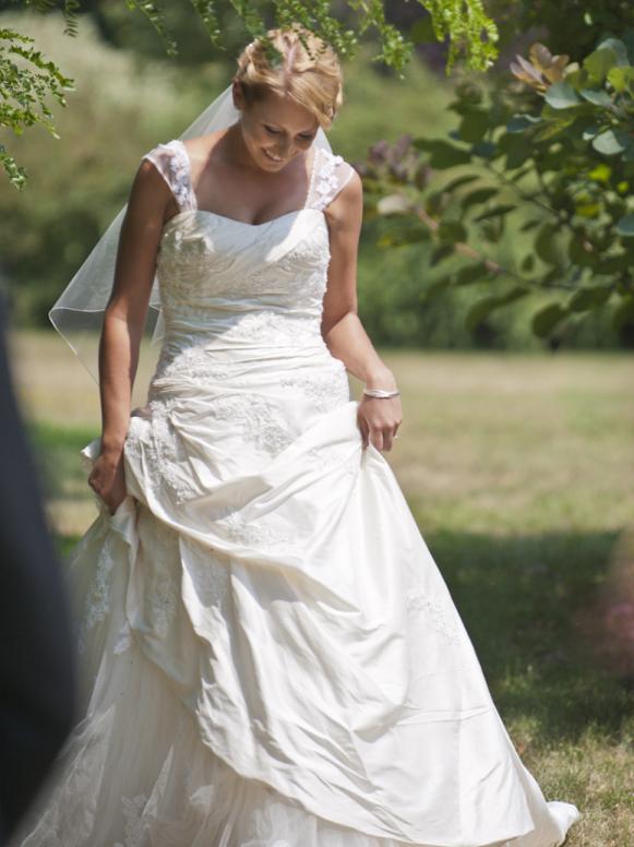 The first look. Bride sees him.