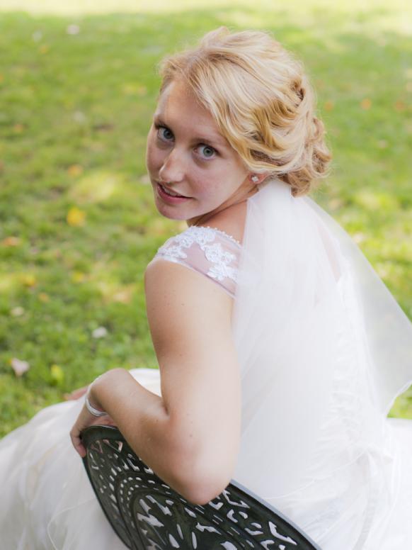 Bride poses for the camera