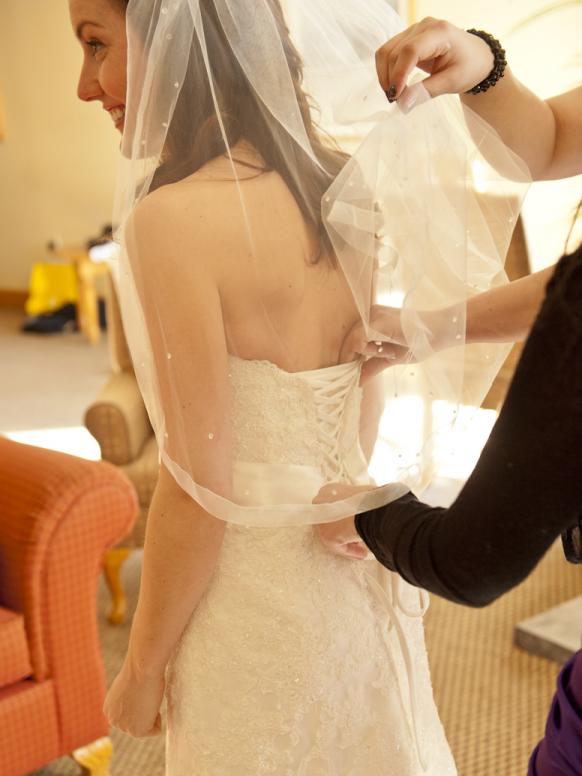 Bride getting ready