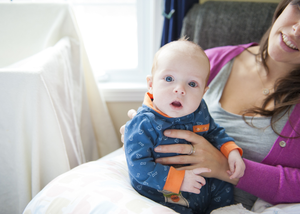 Baby Asher intrigued by the camera