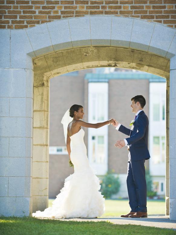 Couple photo session at Loyola Campus, Montreal