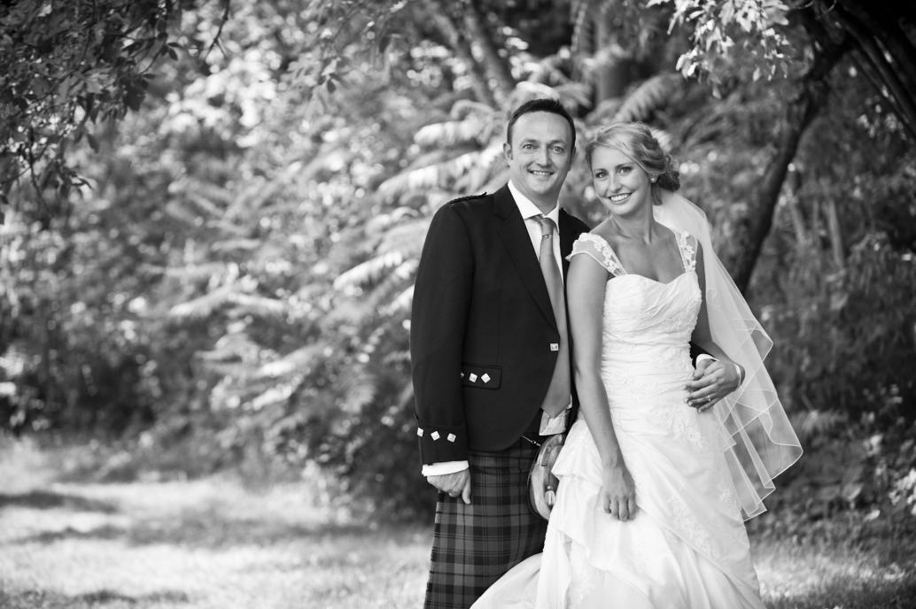 black and white photograph of bride and groom in Montreal