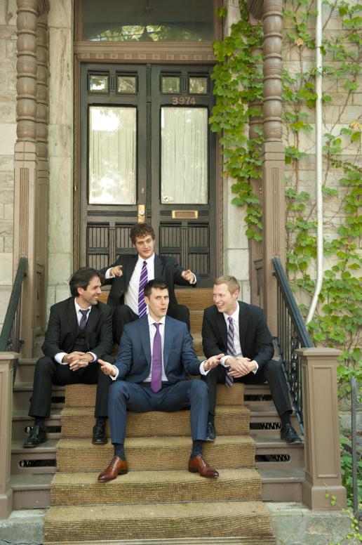 Groom and groomsmen photo session on Plateau Mont-Royal